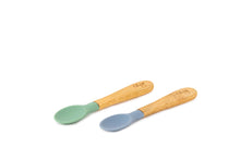 Load image into Gallery viewer, Citron 2-Piece Bamboo Spoon Set Green and Dusty Blue