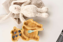 Load image into Gallery viewer, Citron Small Bamboo Plate with Suction with Spoon Camel Lifestyle