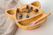 Load image into Gallery viewer, Citron Small Bamboo Plate with Suction with Spoon Unicorn Lifestyle