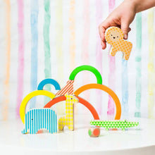 Load image into Gallery viewer, Petit Collage Wooden Balancing Game Wild Rainbow