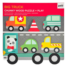 Load image into Gallery viewer, Petit Collage Chunky Wood Puzzle + play - Big Truck