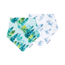 Load image into Gallery viewer, Tiny Twinkle Bandana Bib Forest Set