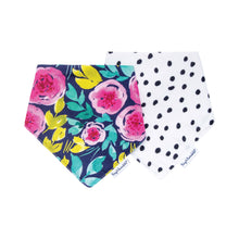 Load image into Gallery viewer, Tiny Twinkle Bandana Bib Painted Peony Set