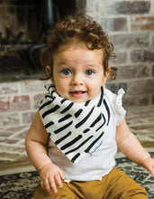 Load image into Gallery viewer, Tiny Twinkle Bandana Bib Black and White Set