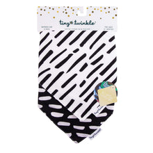 Load image into Gallery viewer, Tiny Twinkle Bandana Bib Black and White Set