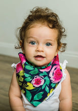 Load image into Gallery viewer, Tiny Twinkle Bandana Bib Painted Peony Set