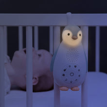 Load image into Gallery viewer, Zazu Sound Machine - Zoë the penguin blue with light