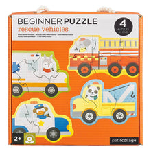Load image into Gallery viewer, Petit Collage Beginner Puzzle  - Rescue Vehicles
