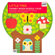 Load image into Gallery viewer, Petit Collage Chunky Wood Puzzle + Play - Little Tree
