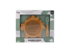 Load image into Gallery viewer, Citron Bamboo Bowl with Suction with Spoon Packaging
