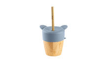 Load image into Gallery viewer, Citron Bamboo Cup with Lid and Straw Dusty Blue with Straw
