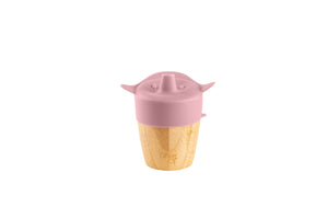 Citron Bamboo Cup with Lid and Straw Blush Pink Front View