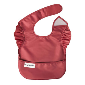 Tiny Twinkle Easy Bibs with Ruffles in Burgundy 