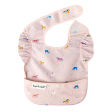 Load image into Gallery viewer, Tiny Twinkle Easy Bibs with Ruffles in Unicorn Confetti - baby bibs
