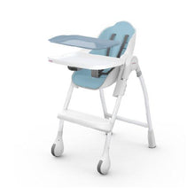 Load image into Gallery viewer, Oribel Cocoon High Chair Oversized Tray Blue Raspberry in High Chair

