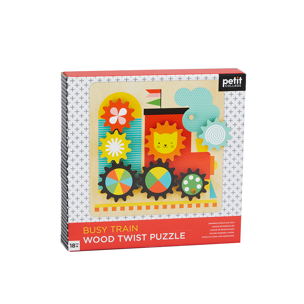 Petit Collage Wooden Twist Puzzle - Busy Train
