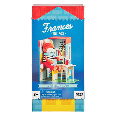 Petit Collage - Plush Play Sets -Frances the Fox In the Library