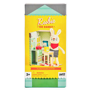 Petit Collage - Plush Play Sets - Rubie the Rabbit In the Kitchen