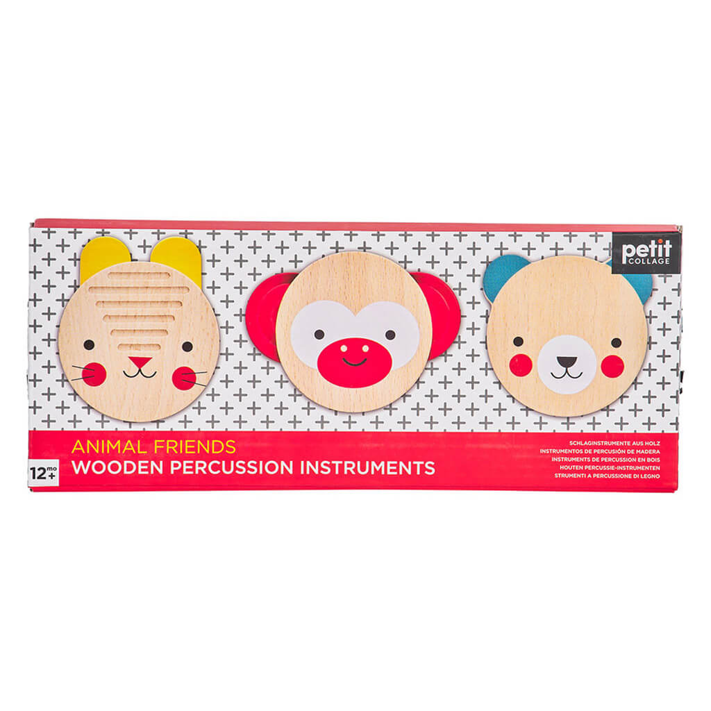 Petit Collage - Wooden Musical Percussion Set - Animal Friends