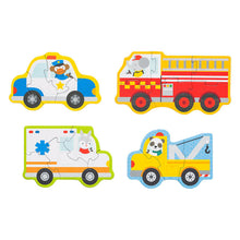 Load image into Gallery viewer, Petit Collage Beginner Puzzle  - Rescue Vehicles
