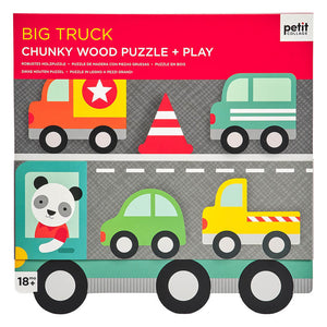 Petit Collage Chunky Wood Puzzle + play - Big Truck
