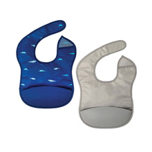 Load image into Gallery viewer, Tiny Twinkle - Silicone Pocket Bibs in Ocean Life and Slate
