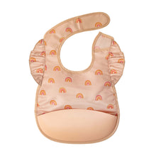 Load image into Gallery viewer, Tiny Twinkle - Silicone Pocket Bibs with Ruffles in Boho Rainbow
