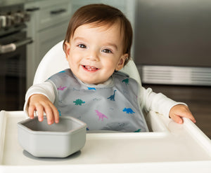 Tiny Twinkle - Silicone Pocket Bibs in Dinosaurs