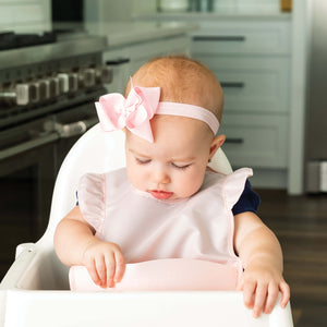 Tiny Twinkle - Silicone Pocket Bibs with Ruffles in rose