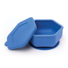 Load image into Gallery viewer, Tiny Twinkle&#39;s Silicone Suction Bowl with Lid in Indigo color
