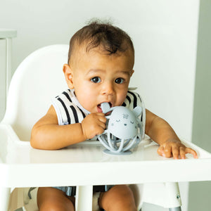 Tiny Twinkle Silicone Teething Toy - Grey Bunny