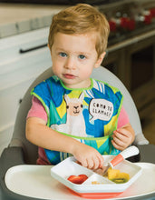 Load image into Gallery viewer, Tiny Twinkle Mess-proof Easy Bib Como Te Llamas

