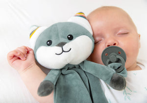 Zazu Baby Comforters - Felix the Fox as pacifier holder